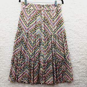 Skirt Maxi Kohl Peasant Chevron Boho Whimsycore Festival Tiered Y2K Size M-L